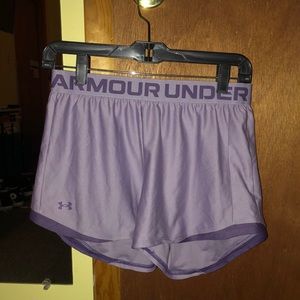 under armor light purple shorts